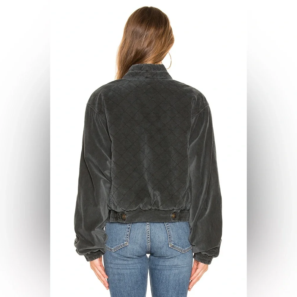 Free People Main Squeeze Jacket in Black Charcoal Size Large Quilted Jacket - Picture 5 of 8